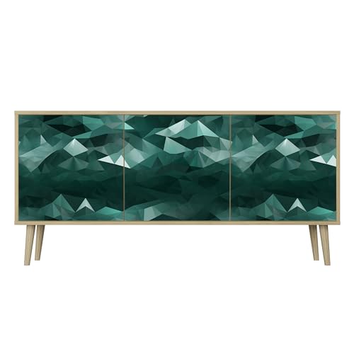 HEALANCY Komodenschrank - Kommode mit 3 Türen- Flurkommode- Schrank - Highboard - Kleiderschrank Möbel - Wohnzimmer Schlafzimmer Esszimmer Flur - Sideboard- Riva-Eiche von Healancy Biomedical