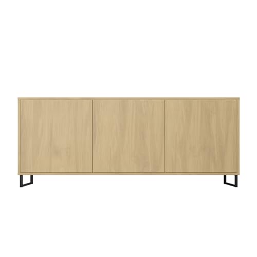 HEALANCY Kommode mit 3 Türen - Sideboard - Schrank - Komodenschrank - Highboard - Kleiderschrank Möbel - Flurkommode - Wohnzimmer Schlafzimmer Esszimmer Flur - Riva-Eiche von Healancy Biomedical