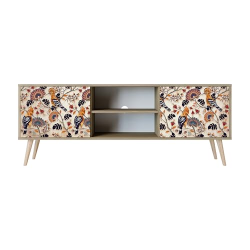 Healancy Biomedical TV Schrank mit 2 Türen - Kommode - Fernsehschrank - Lowboard - Fernsehtisch - Wohnzimmer Möbel - Board mit Stauraum - Tisch - Sideboard - Fernsehrregal Riva-Eiche von Healancy Biomedical