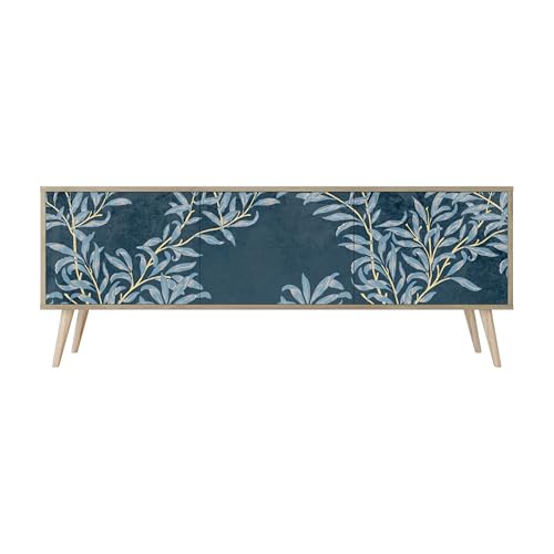 Healancy Biomedical TV Schrank mit 3 Türen - Kommode - Fernsehschrank - Lowboard - Fernsehtisch - Wohnzimmer Möbel - Board mit Stauraum - Tisch - Sideboard - Fernsehrregal Riva-Eiche von Healancy Biomedical