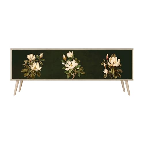 Healancy Biomedical TV Schrank mit 3 Türen - Kommode - Fernsehschrank - Lowboard - Fernsehtisch - Wohnzimmer Möbel - Board mit Stauraum - Tisch - Sideboard - Fernsehrregal Riva-Eiche von Healancy Biomedical
