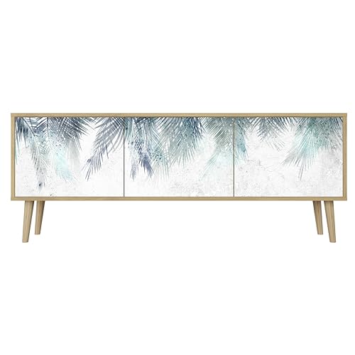 Healancy Biomedical TV Schrank mit Türen - Kommode - Fernsehschrank - Lowboard - Fernsehtisch - Wohnzimmer Möbel - Board mit Stauraum - Tisch - Sideboard - Fernsehrregal Riva-Eiche von Healancy Biomedical