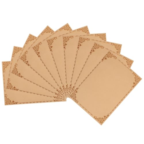 Healeved 10 Stück Ehrenurkundenpapier Studentenurkunde Blanko Urkundenpapier Folien Urkundenpapier Pergament Schulzeugnispapier Anerkennungsurkunden Abschluss Braun von Healeved