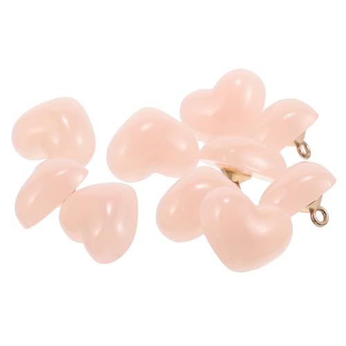 Healeved 10 Stück Teiliges Herzförmige Nähknöpfe Farbverlaufendes Hellrosa Langlebige Kleidungsknöpfe mit Löchern zum Einfachen Annähen für Strickjacken DIY Basteln und Kinderbekleidung von Healeved