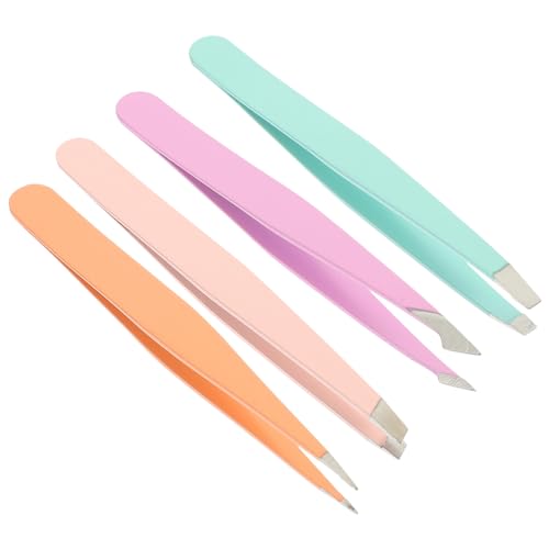 Healeved 12 Stck Teiliges Augenbrauen Pinzetten Set Präzise Spitzen Verschiedene Formen Flach Schräg Spitz Messer Langlebig Leicht und Tragbar für Augenbrauen Zufällige Farbe von Healeved