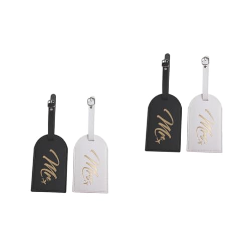 Healeved 2 Sätze Kofferanhänger Set Pu Gepäcktags Für Reisen Praktisch Und Langlebig Für Hochzeitsfeiern Und Flitterwochen Weiß Und Schwarz 2 Stück * 2 von Healeved
