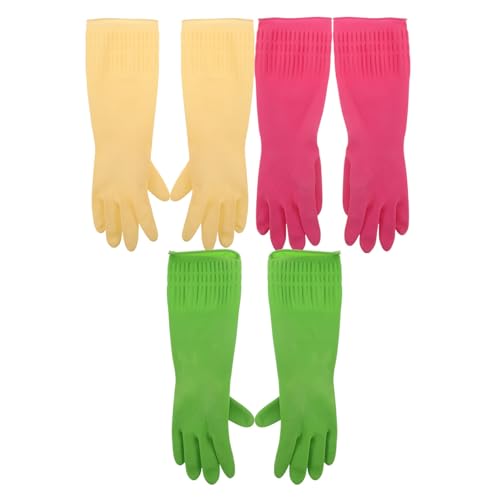 Healeved 3 Paar Haushaltsreinigungshandschuhe: Wiederverwendbare Küchen-Geschirrspülhandschuhe, ideal für Geschirr, Hausarbeiten und Gartenarbeit Healeved 3 Paar Haushaltsreinigungshandschuhe: Wiederverwendbare Küchen-Geschirrspülhandschuhe, ideal für Geschirr, Hausarbeiten und Gartenarbeit von Healeved