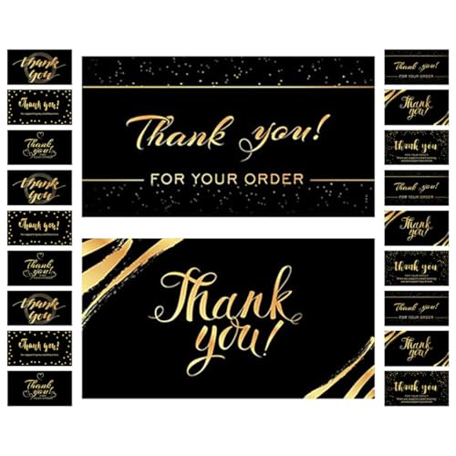 Healeved 300 Stück Schwarze Dankeskarten mit Edlem Folien-design Blanko Rückseite für Persönliche Botschaften Kleine Quadratische Karten für Geschäftskunden für Online-shops und Healeved 300 Stück Schwarze Dankeskarten mit Edlem Folien-design Blanko Rückseite für Persönliche Botschaften Kleine Quadratische Karten für Geschäftskunden für Online-shops und von Healeved