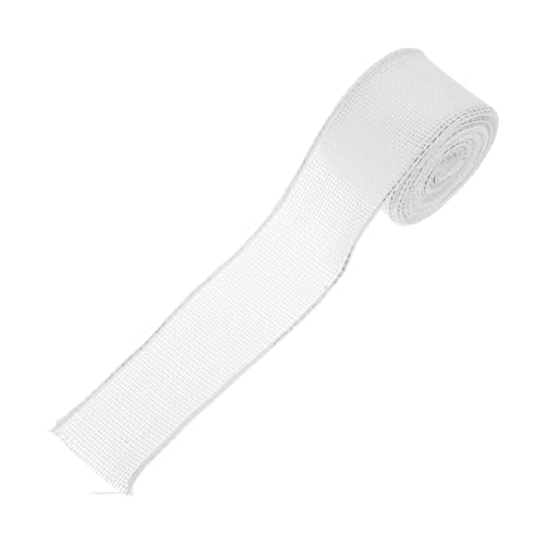 Healeved 4 Rollen Drahtgefasstes Jute Band Dekoratives Bastelband für Hochzeiten Geschenkverpackungen und DIY Projekte Weiß pro Rolle von Healeved