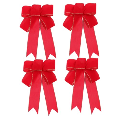 Healeved 4 Stück Weihnachtsdeko Schleifen Goldenem Elegante Bogen für Weihnachtsbaum Fenster und Feiern Langlebig und Einfach Anzubringen Healeved 4 Stück Weihnachtsdeko Schleifen Goldenem Elegante Bogen für Weihnachtsbaum Fenster und Feiern Langlebig und Einfach Anzubringen von Healeved