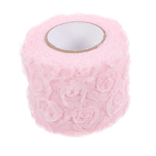 Healeved Buntes Rosenstickerei Netz Besticktes Material Patchwork Stickerei Blumen Stickerei Blumenapplikation Stickmaterial Nähkleidungsmaterial Stoff Rosa von Healeved