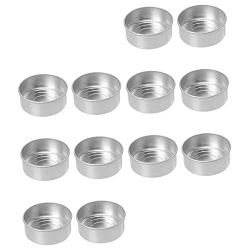 Healeved Kerzenständer Aluminium 50 Stück Runde Kerzenhalter Tablett mit Flansch 3,8 X 1,4cm Wiederverwendbar für Zuhause Hochzeit Aromatherapie Selbstgemacht Kerzenherstellung Dekoration von Healeved