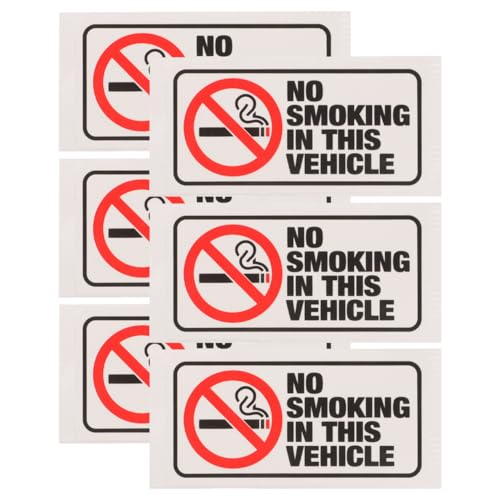 Healeved 6 Stück Rauchen verboten Aufkleber Nichtraucher Aufkleber - 8.5 x 4 cm Rauchen Verboten Schilder mit UV Schutz Warnzeichen, Selbstklebend No Smoking Schild für Außenbereich Innenbereich von Healeved