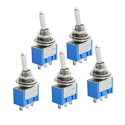 Healeved Kippschalter Spdt 3 Anschlüsse ein aus ein 250v/3A 125v/6A 5Er-Pack mit Sechskantmuttern und Unterlegscheiben Geeignet für Licht oder Motorsteuerung Einfache Montage Healeved Kippschalter Spdt 3 Anschlüsse ein aus ein 250v/3A 125v/6A 5Er-Pack mit Sechskantmuttern und Unterlegscheiben Geeignet für Licht oder Motorsteuerung Einfache Montage von Healeved