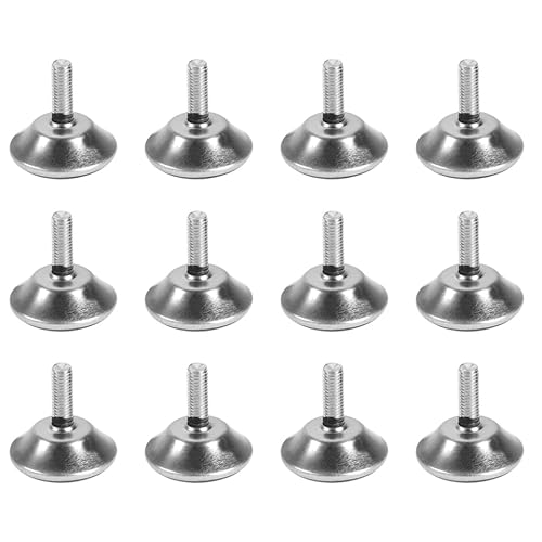 Healeved Verstellbare Möbel-Nivellierfüße, M8 x 25 mm, mit schwarzem Sockel, für Tische, Stühle, Sofas, perfekt für Zuhause und Büro, 20 Stück von Healeved