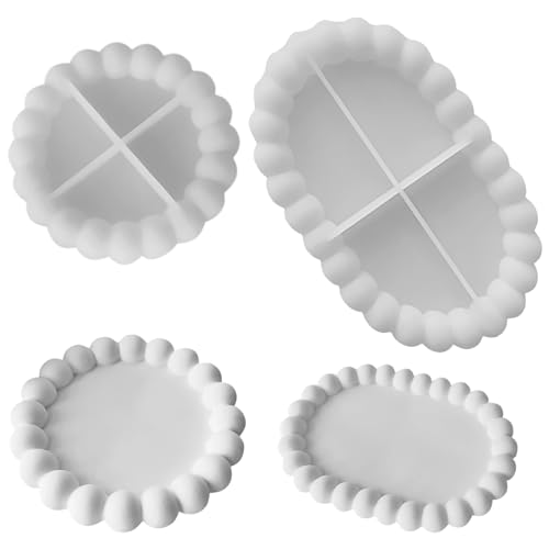 3er Set Silikonformen gießformen Tablett, Untersetzer, Gießform für DIY-Projekte, personalisierbare Untersetzer mit Harzfarbe, getrockneten Blumen und Dekorationen von Healife