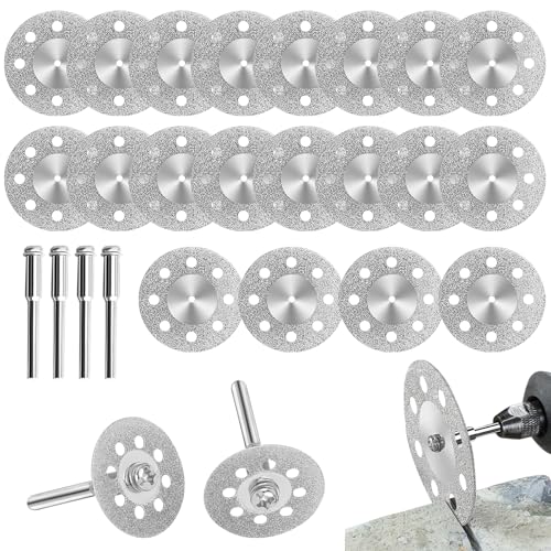 Healife Diamant-Trennscheiben Set, 20 Stück, 22mm Mini-Sägeblätter mit 3mm Dornen, für Dremel, Holz, Fliesen, Glas, Stein Healife Diamant-Trennscheiben Set, 20 Stück, 22mm Mini-Sägeblätter mit 3mm Dornen, für Dremel, Holz, Fliesen, Glas, Stein von Healife