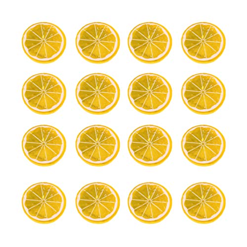 50 Stück Mini Zitronenscheiben Orange Getrocknet Scheiben Gelbe Zitronenscheiben Orangenscheiben Plastik Simulation Gefälschte Zitronenscheiben Zitronen Deko Obst Plastikfälschung von Healifty