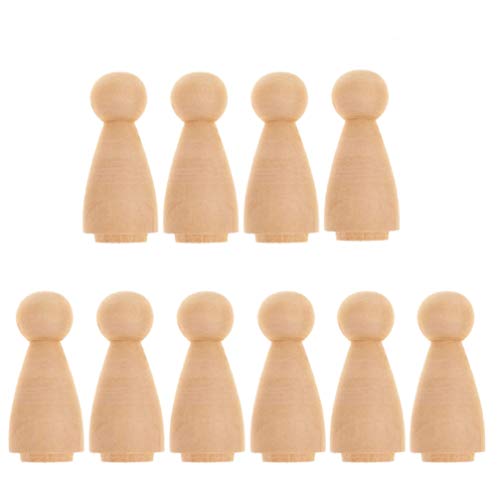 Healifty 10 Stück Holzkegel Holz Spielfiguren zum Bemalen Basteln Holzfiguren Dekoration Ornament von Healifty