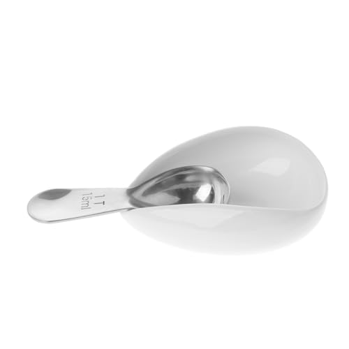 Healifty 1Satz Kaffeebohnen Dosierbehälter Set mit Löffel Ergonomisches Keramik Dosiertablett für Kaffee und Snacks zum und Präsentieren von Kaffeebohnen Weißes Design von Healifty