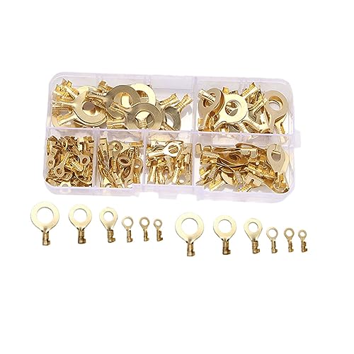 Healifty 2 Sätze Terminalkombination Stoßverbinder Terminalanschluss Kaltgepresster Endverbinder Kupfer Stecker Terminalcrimp Endklemmen Golden 150 Stück * 2 von Healifty