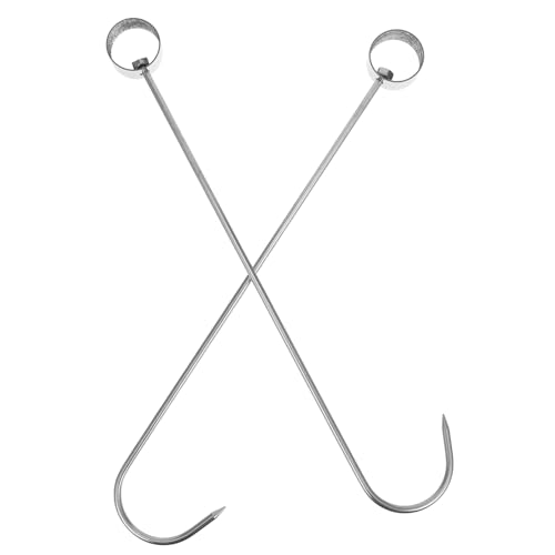Healifty 2 Stück Hähnchen Haken Robuste Fleischhaken zum Grillen Räuchern und Schlachten Lange Traditionelle Aufhängehaken für Enten Hühner und von Healifty