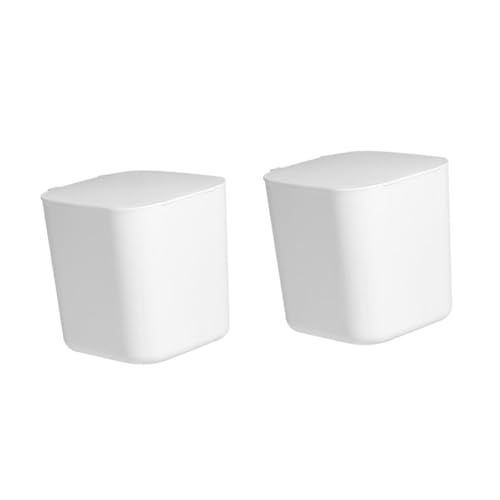 Healifty 2 Stück Küchenmülleimer mit Deckel Praktischer Tischabfalleimer aus Mini Desktop Mülleimer für Zuhause Büro und Schlafzimmer Platzsparend und Langlebig von Healifty