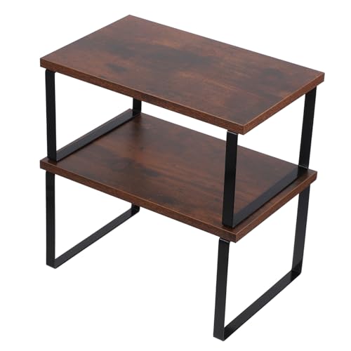 Healifty 2 Stück Stapelbare Küchenregale Multifunktionale Aufbewahrungslösung für Schreibtisch Schränke und Vorratsräume Eleganter Gewürzorganizer für Küche von Healifty