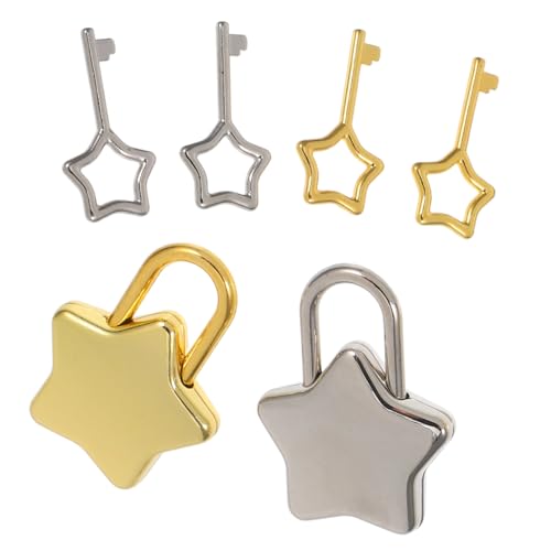 Healifty 2 Stück Sternförmiges Vorhängeschloss Kleine Gepäckschlösser mit Schlüsseln für Tagebücher Rucksäcke und Reiseaccessoires Gold Silber Healifty 2 Stück Sternförmiges Vorhängeschloss Kleine Gepäckschlösser mit Schlüsseln für Tagebücher Rucksäcke und Reiseaccessoires Gold Silber von Healifty