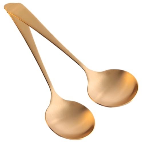 Healifty 2 x Messing-Servierlöffel, multifunktionale Küchenlöffel zum Kochen, glatte Oberfläche, Design für einfache Reinigung, für Zuhause, Restaurant, Essen Healifty 2 x Messing-Servierlöffel, multifunktionale Küchenlöffel zum Kochen, glatte Oberfläche, Design für einfache Reinigung, für Zuhause, Restaurant, Essen von Healifty