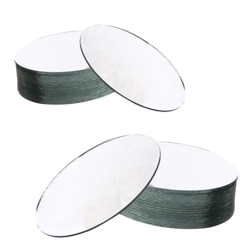 Healifty 20 Stück ovale Spiegelfliesenblätter Glas Handwerk Mini Spiegel Mosaik Fliesen Aufkleber ovale Form für DIY Kunst Handwerk Dekoration (kleiner Stil) von Healifty