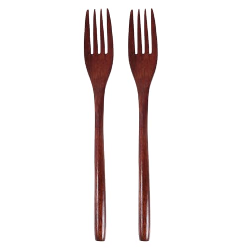 Healifty 2St Salatrührgabel aus Holz serviergabel Salatgabel Küchengabel Salatzubehör Salatmischen Vorspeisengabeln Holzgabeln mit langem Griff zum Kochen Holzgabeln zum Brown von Healifty
