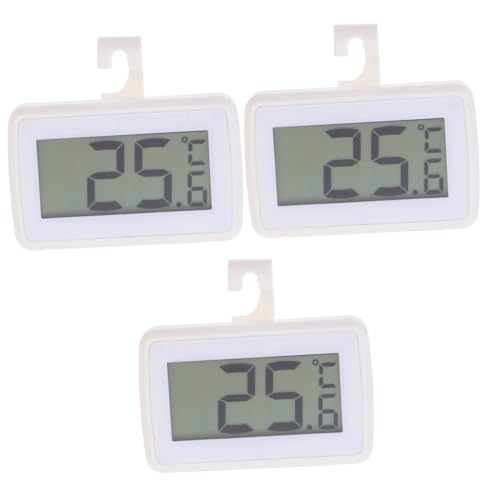 Healifty 3 Stck. Präzisions Kühlschrankthermometer Hochgenaues Wasserdichtes Thermometer für Kühlschrank und Gefrierschrank für und Außenbereich Einfache Handhabung Weiße Silberoberfläche von Healifty