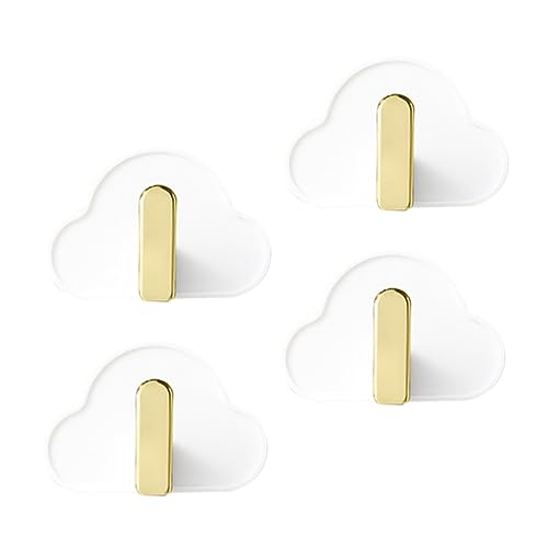 Healifty 4 Stück Wandhaken Set Selbstklebende Bohrfreie Haken für Handtücher und Küchenutensilien Langlebig und Stark Wolkenform für Bad und Küche von Healifty