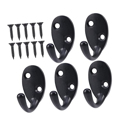 Healifty 5 Stück Teiliges Schwarzer Wandhaken aus Zinklegierung mit Schrauben Multifunktionale Kleiderhaken für Badezimmer Toilette Ankleidezimmer Handtuch und Hutaufhängung Healifty 5 Stück Teiliges Schwarzer Wandhaken aus Zinklegierung mit Schrauben Multifunktionale Kleiderhaken für Badezimmer Toilette Ankleidezimmer Handtuch und Hutaufhängung von Healifty