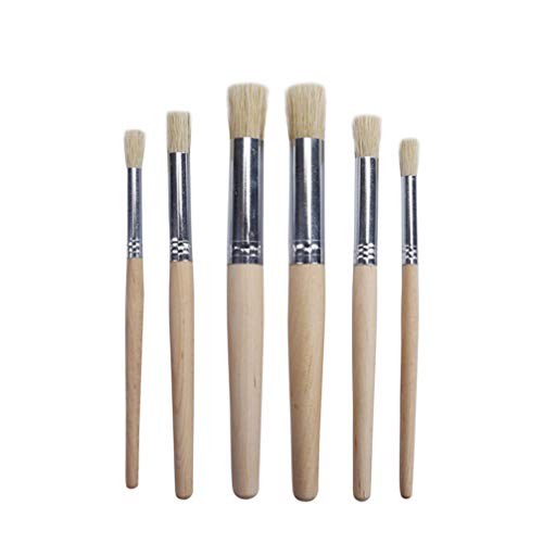 Healifty 6pcs runden Pinsel Holzgriff unterschiedlicher Größe professionelle Anfänger Werkzeug für Acryl Aquarell Ölgemälde von Healifty