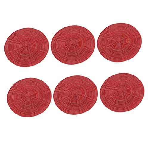 Healifty 6stücke Geflochtene Tischsets Runde Wärmedämmende Untersetzer Tischsets Tischmatten Runde Tischunterlage Rot Große rutschfeste Zeichen Healifty 6stücke Geflochtene Tischsets Runde Wärmedämmende Untersetzer Tischsets Tischmatten Runde Tischunterlage Rot Große rutschfeste Zeichen von Healifty