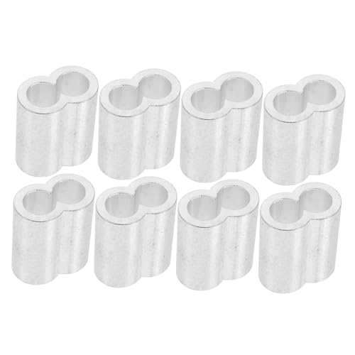 Healifty 8 Stück Teiliges Aluminium Crimp Hülsen für Drahtseil Doppel Loch Quetschhülsen für Kabelinstallationen Leicht und Langlebig für Verschiedene Projekte von Healifty