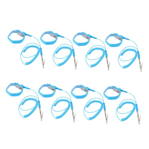Healifty 8 Stück Verstellbare Esd Armbänder mit Clip und Verlängerbarem Kabel für Einsatz Elektronikwerkstätten und Laboren von Healifty