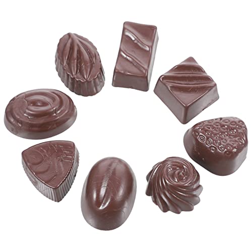 Healifty 8 Stück künstliche Schokolade, künstliche Schokolade, schwarz, simulierte Pralinen, Modelle, realistische Lebensmittel, Schokolade, künstliches Dessert, für Zuhause, Küche, Dekoration von Healifty