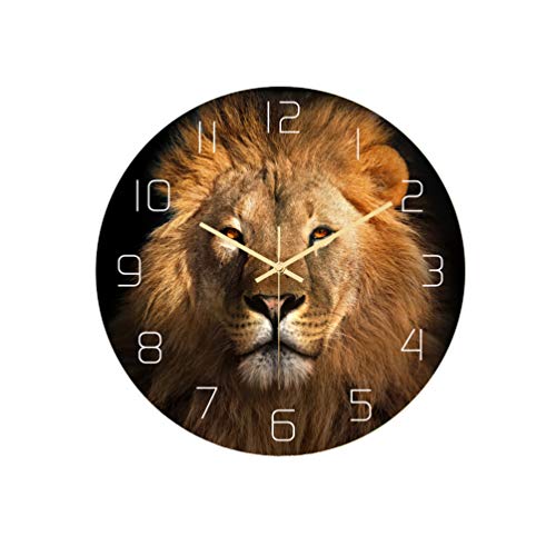 Healifty Digitale Timer-Wanduhr mit Löwen-Tiermotiv, nicht tickend, leise, nicht tickend, dekorative Wanduhr für Schlafzimmer, Wohnzimmer, Büro, Dekoration ohne Batterie, Wassermelonen-Dekor von Healifty