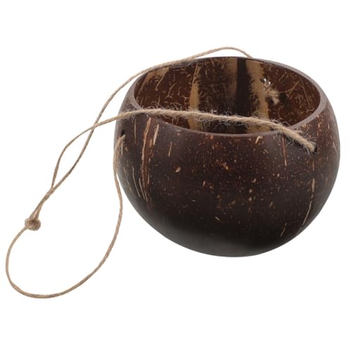Healifty Hängender Blumentopfhalter aus Natürlicher Kokosnussschale mit Aufhängeseil Dekorativer Hängekorb für Pflanzen im Innen und Außenbereich für Balkon und Garten von Healifty