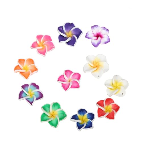 Hawaiian Luau Lose Plumeria Polymer Ton Perlen Blumen Perlen DIY Zubehör für Schmuckherstellung 50 Stück von Healifty