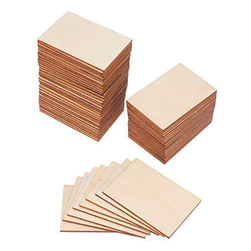 Healifty Holzspäne Visitenkarten Holzstücke Holztafeln Zeichen Holzscheiben Holzausschnitte für Verzierungen DIY 60pcs 7.6x5.1cm Bastelholz Hochzeitsdeko Krippenhandwerk von Healifty