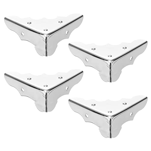 Healifty - 4 Stück Metall Eckenschutz mit Schrauben, silber von Healifty
