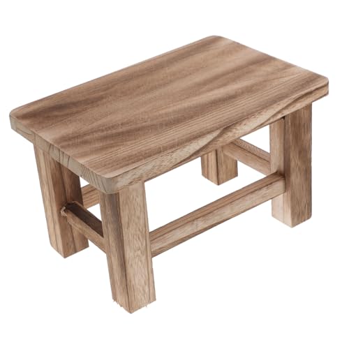 Healifty Kleiner Holzstuhl für Schuhwechsel und Platzsparend Vielseitig Einsetzbar als Fußstütze oder Kinderbank Retro Design für Wohnzimmer Schlafzimmer und Eingangsbereich von Healifty