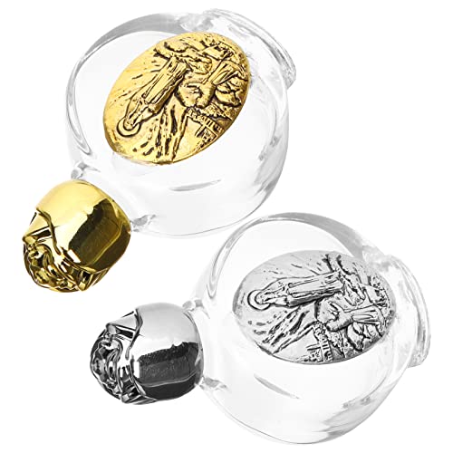 Healifty Leere christliche Weihwasserflaschen aus Glas, nachfüllbar, katholisch, Weihwasserspender, Schraubdeckel, ätherische Öle, Behälter 2 Stück von Healifty
