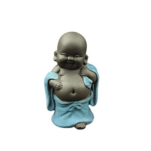 Healifty Mini Buddha Figur Keramik Baby Mönch Tee Haustier Miniatur Buddha Statue Zen Garten Tee Tablett Dekoration von Healifty