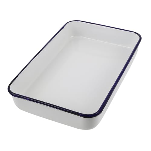 Healifty Retro Emaille Backform für Ofen Rechteckige Weiße Servierplatte Vielseitig Einsetzbar zum Backen und Servieren Nostalgisches Design Langlebige Healifty Retro Emaille Backform für Ofen Rechteckige Weiße Servierplatte Vielseitig Einsetzbar zum Backen und Servieren Nostalgisches Design Langlebige von Healifty