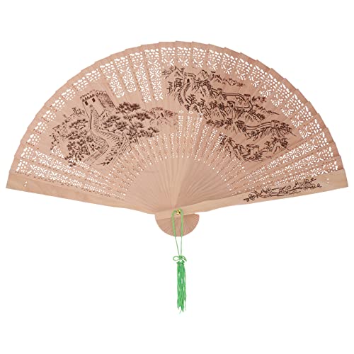 Healifty Sandelholz-Faltfächer 1 Stück – Chinesischer/Japanischer Handfächer Im Retro-Stil Für Frauen Und Mädchen, Faltbarer Handfächer Für Hochzeitstanzparty (Die Große Mauer) von Healifty